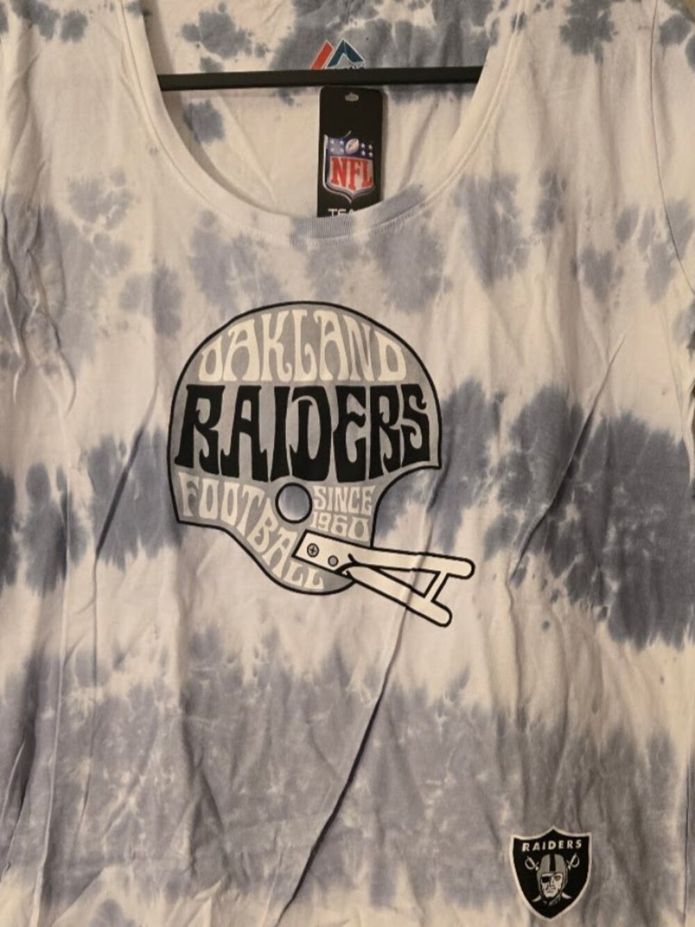Majestic Oakland Raiders Tye Dyed Tee- Women's